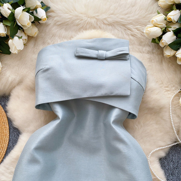 Premium Off-shoulder 3D Knotted Dress