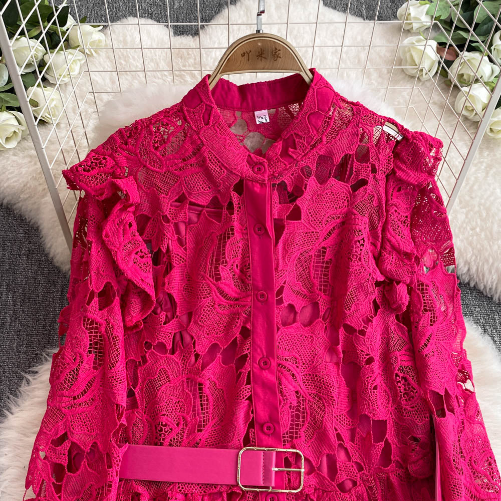 Premium Lace Patchwork A-line Dress