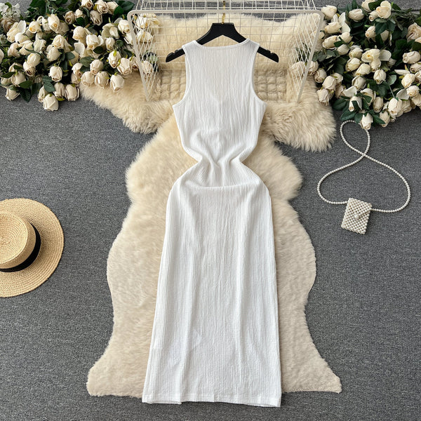 Sexy Hollowed White Cardigan Dress