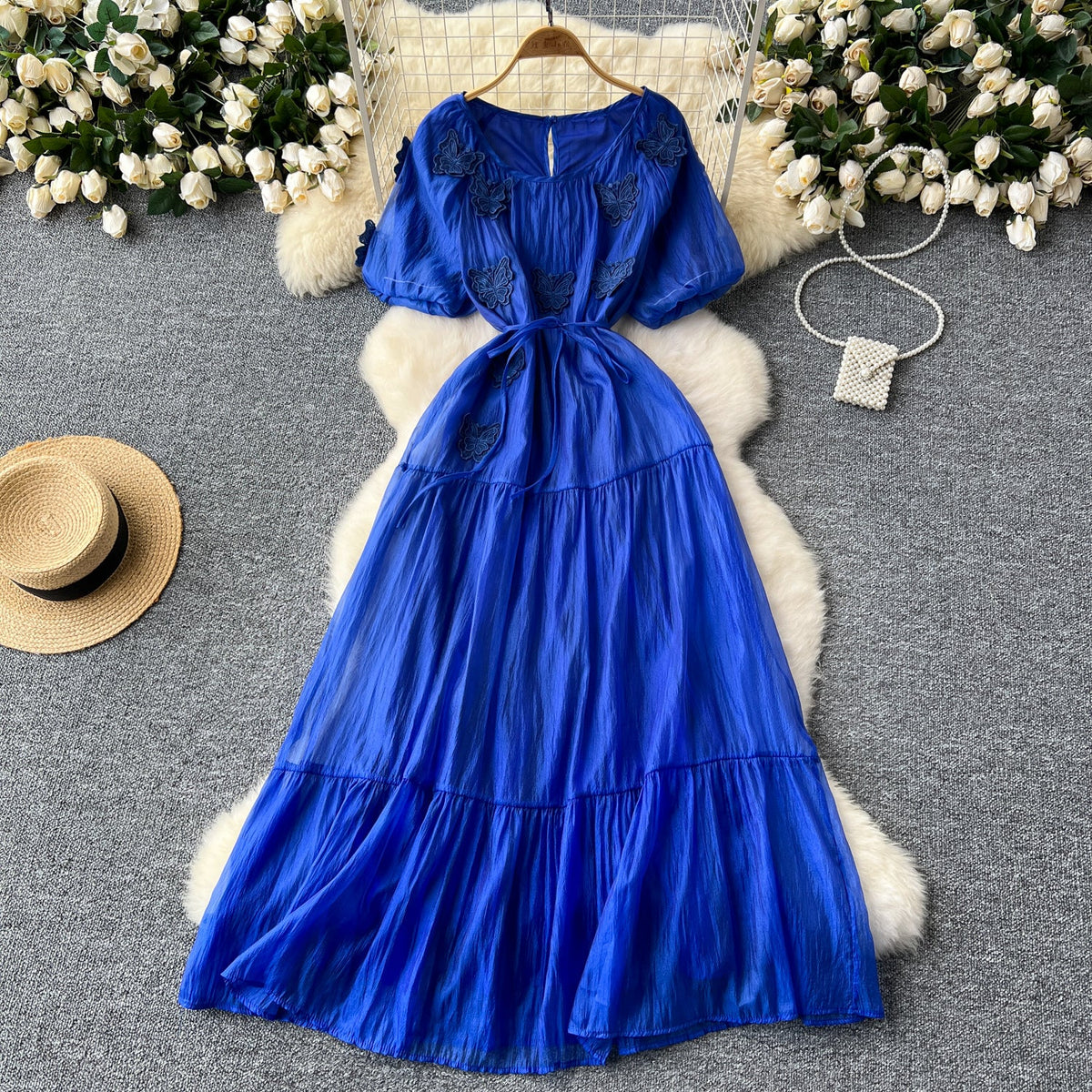 Elegant Butterfly Embroidered Dress
