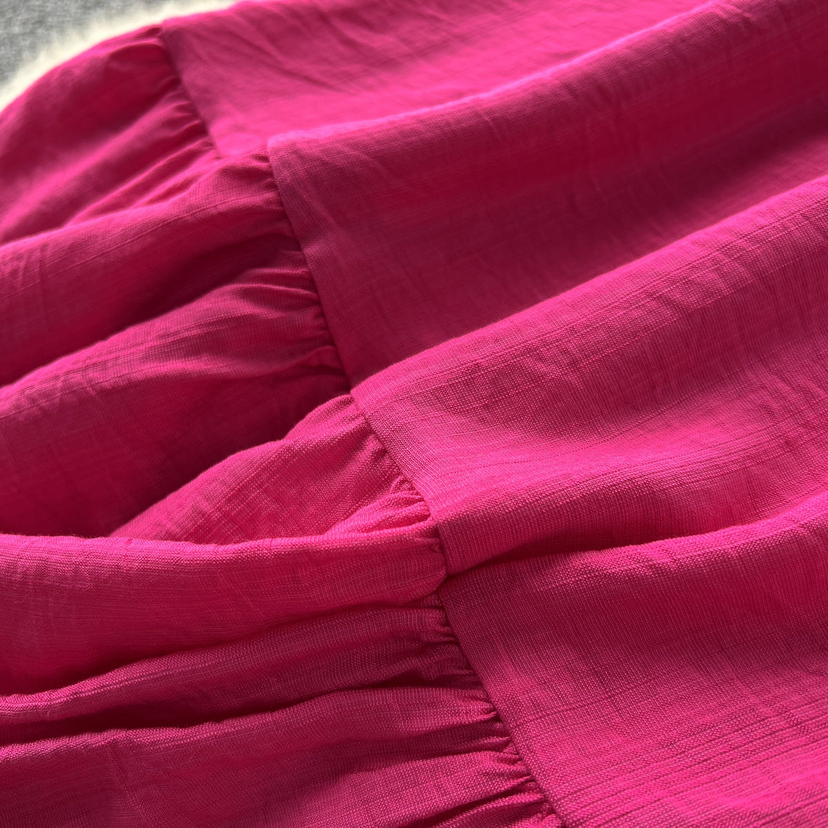 Vintage Solid Color Ruffled Shirt Dress
