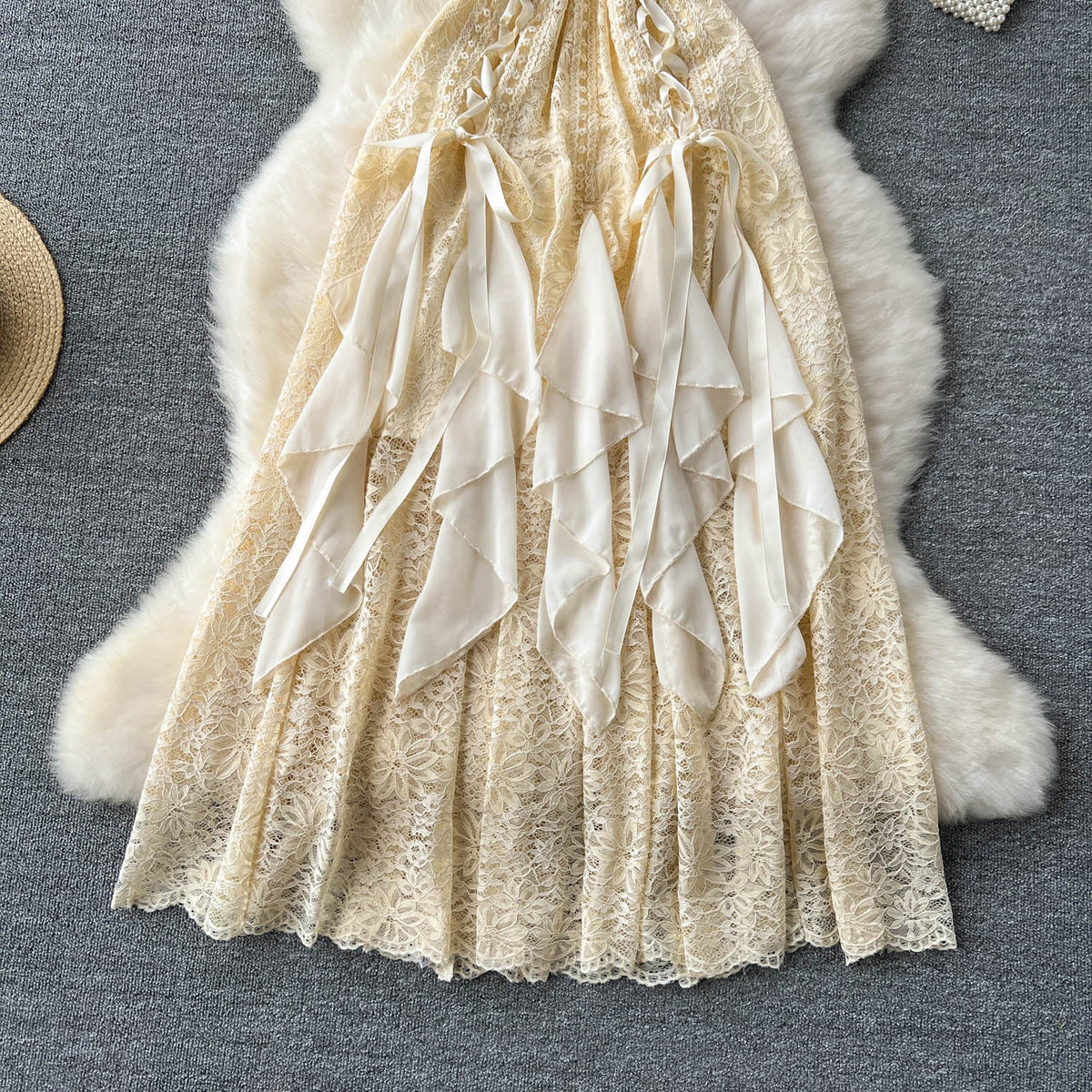 Niche Ruffle Fringed Slip Dress