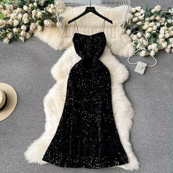 Party Sequined Fishtail Slip Dress