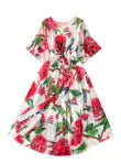 Floral Printed Loose-fit Chiffon Dress