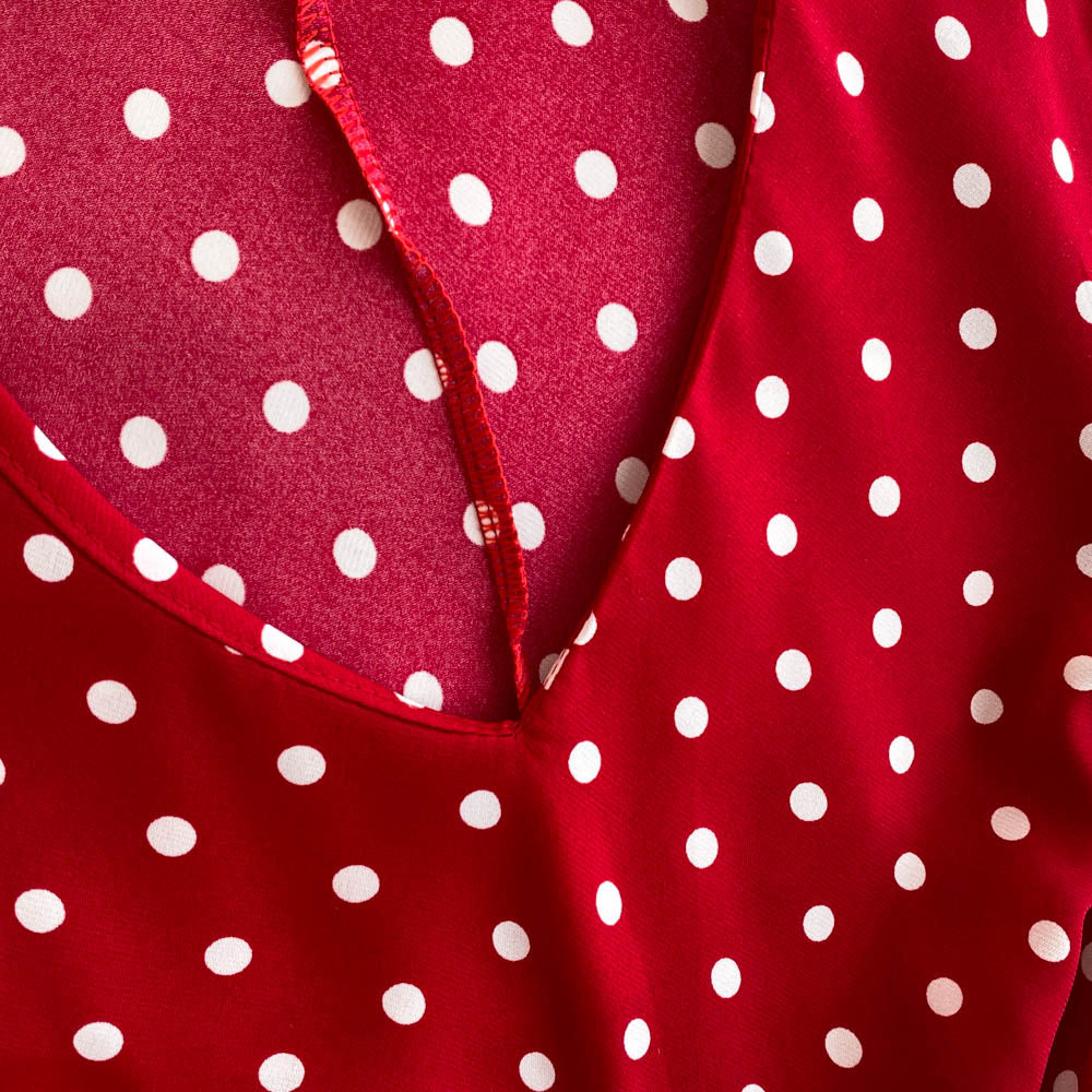 Vintage Polka Dot Ruffled Dress