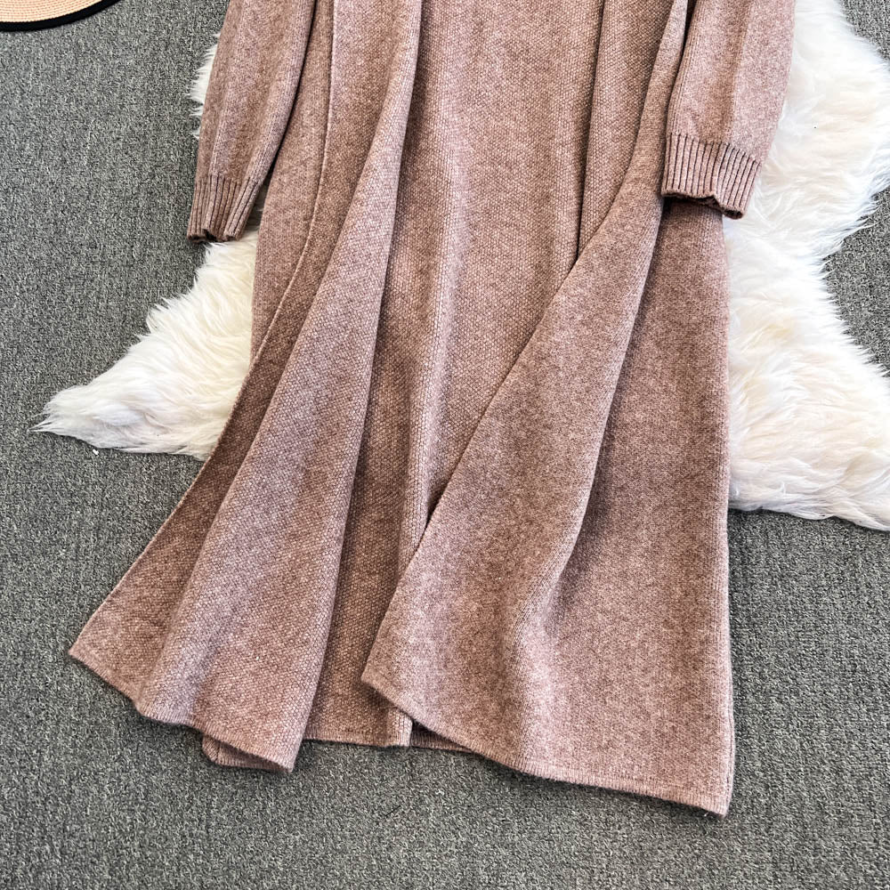Openwork Cardigan&Vest Dress 2Pcs
