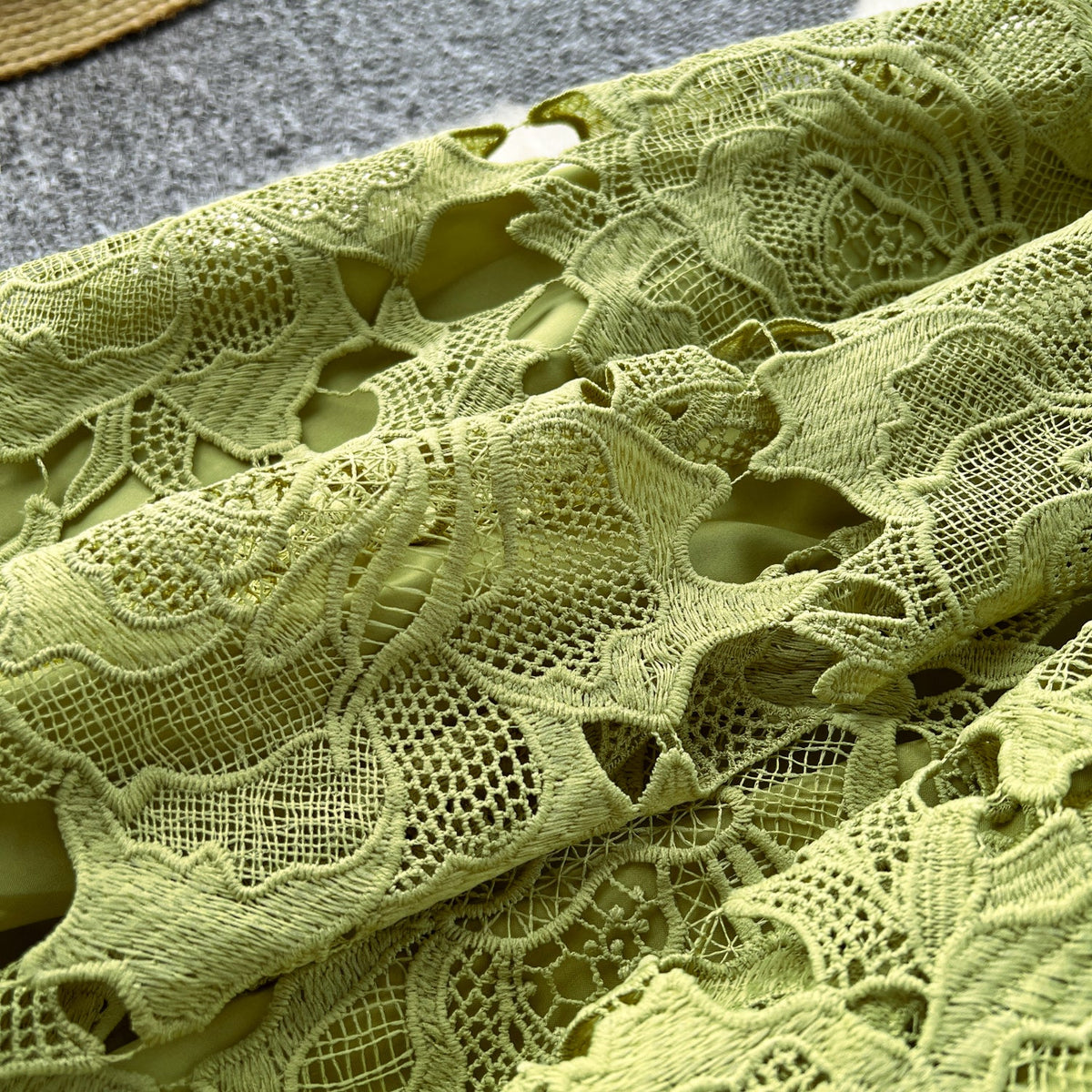 Vintage Hollowed Embroidery Lace Dress