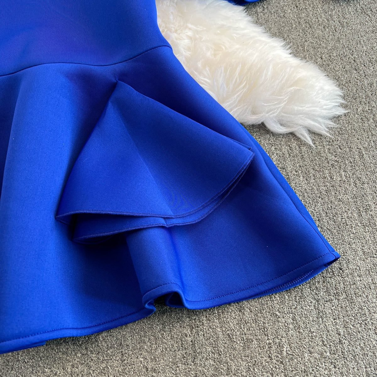 Premium Ruffled Sleeve Fishtail Dress