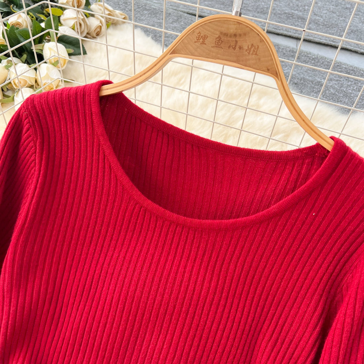 Simple Design Elastic Knitted Dress
