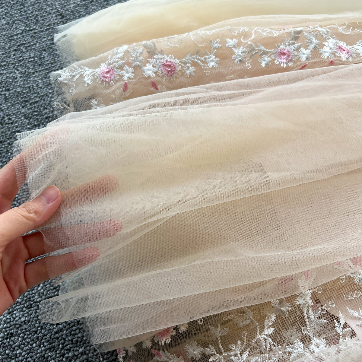 Fairy Floral Embroidered Mesh Dress