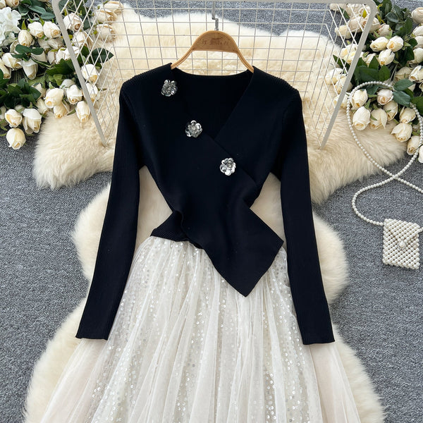 Vintage Mesh Pendulum Knitted Dress