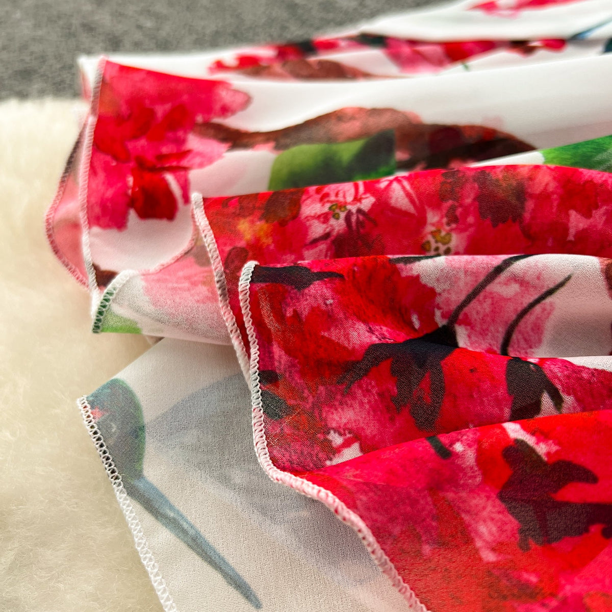 Floral Printed Loose-fit Chiffon Dress