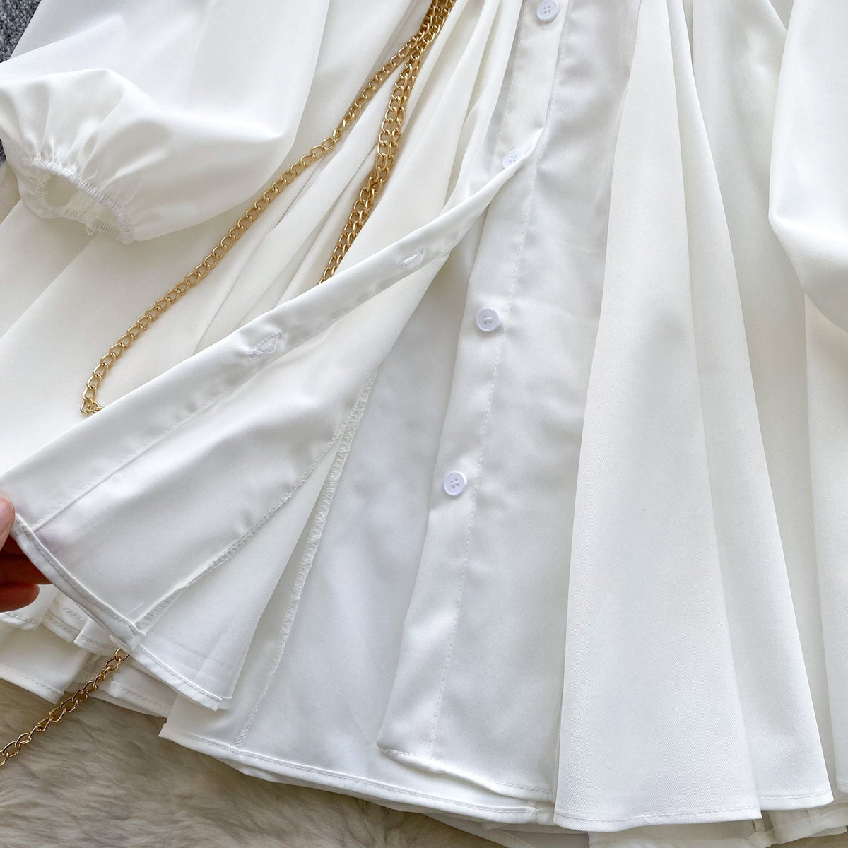 Korean Style Puffy Shirt Dress