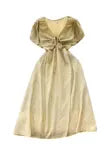 Mori Puffy Sleeve Drawstring Chiffon Dress