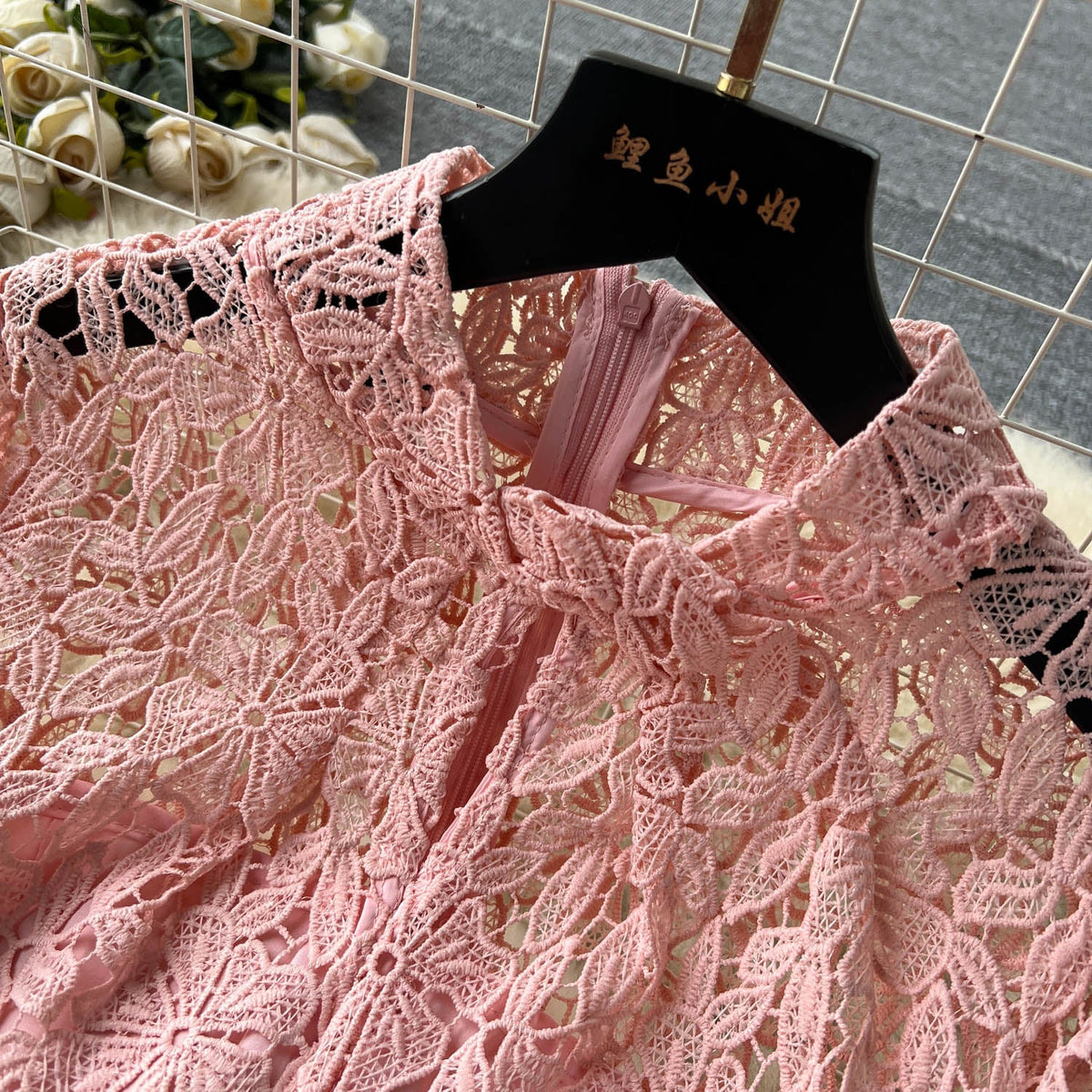 Retro Floral Crochet Lace Dress