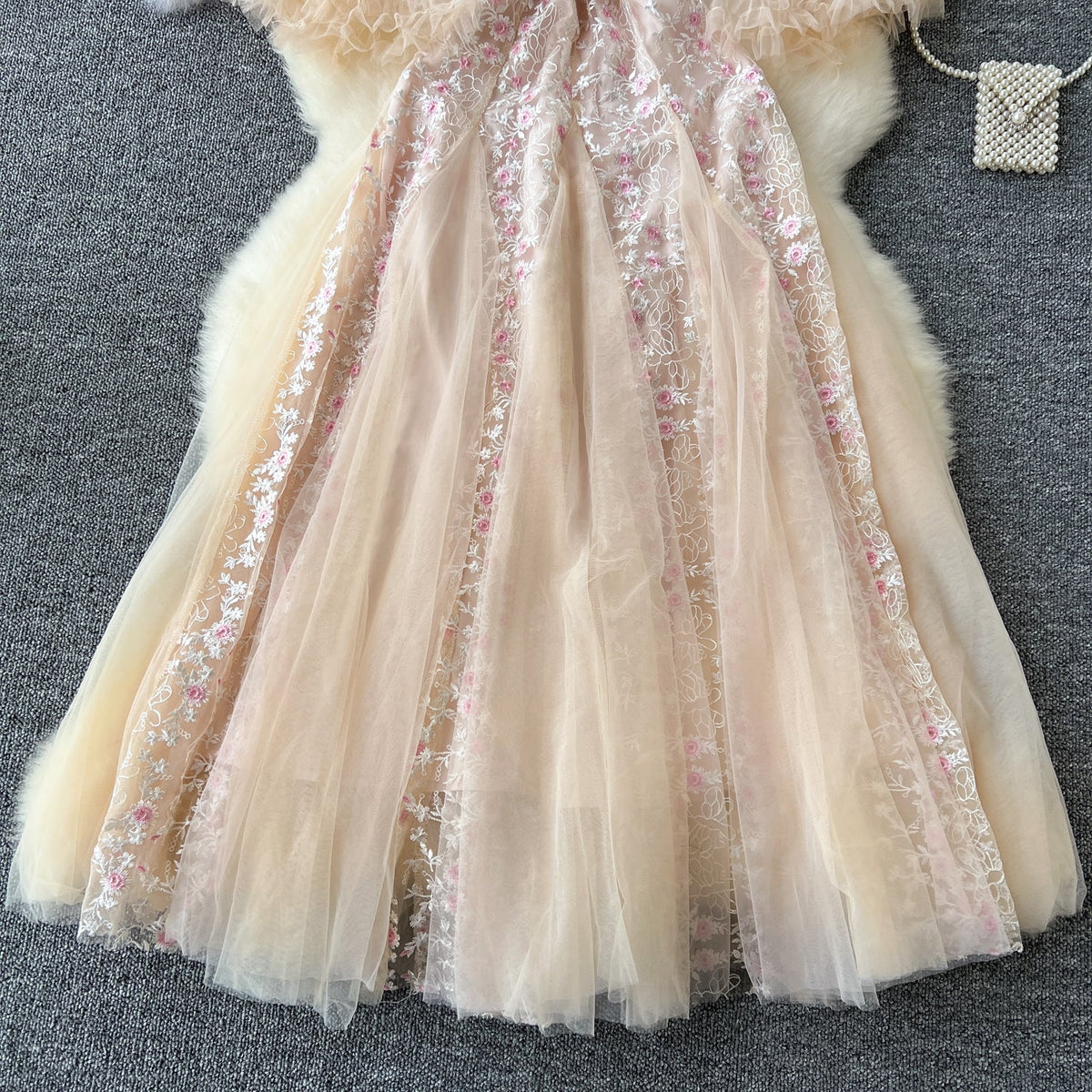 Fairy Floral Embroidered Mesh Dress