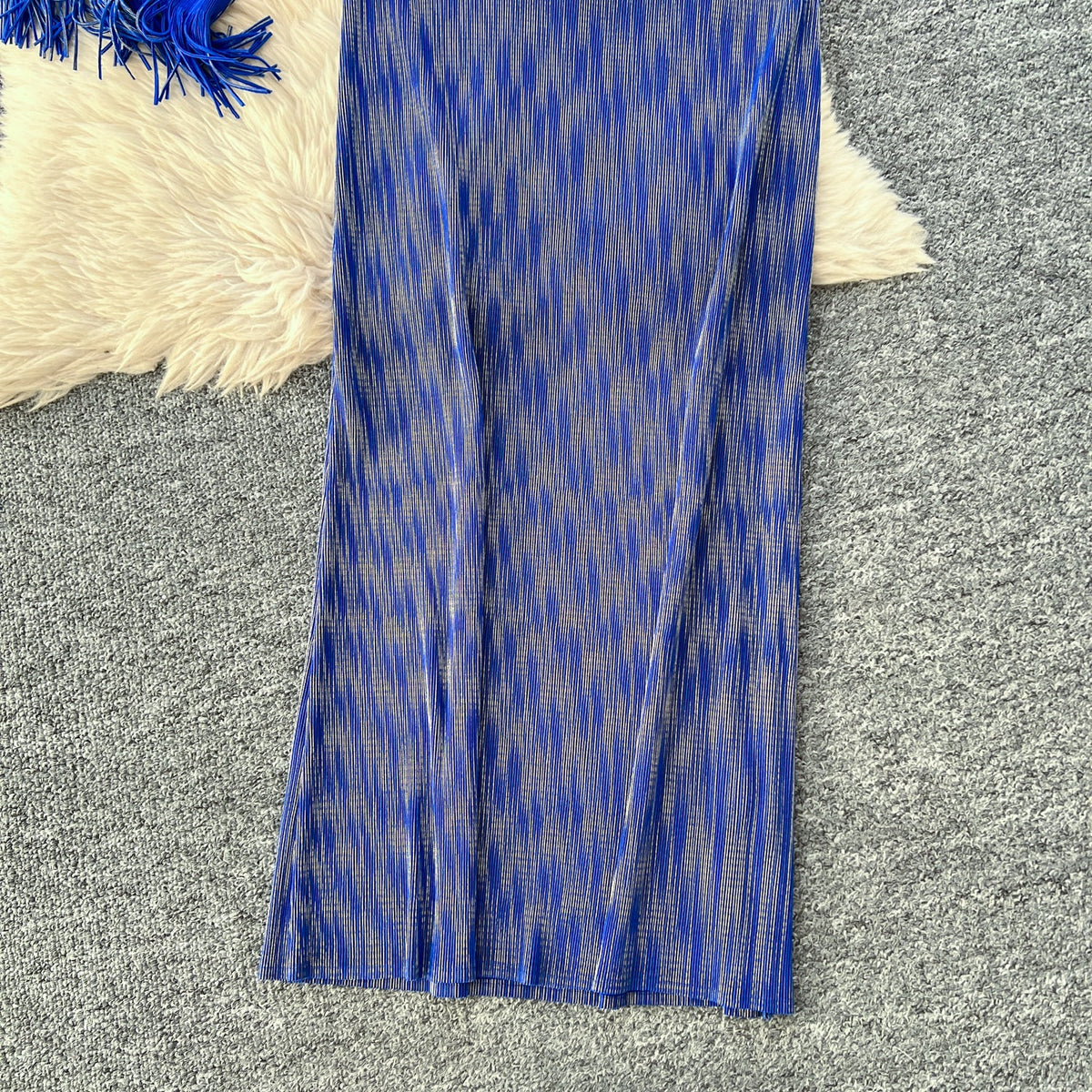 Beaded Fringed Cardigan & Vest Dress 2Pcs