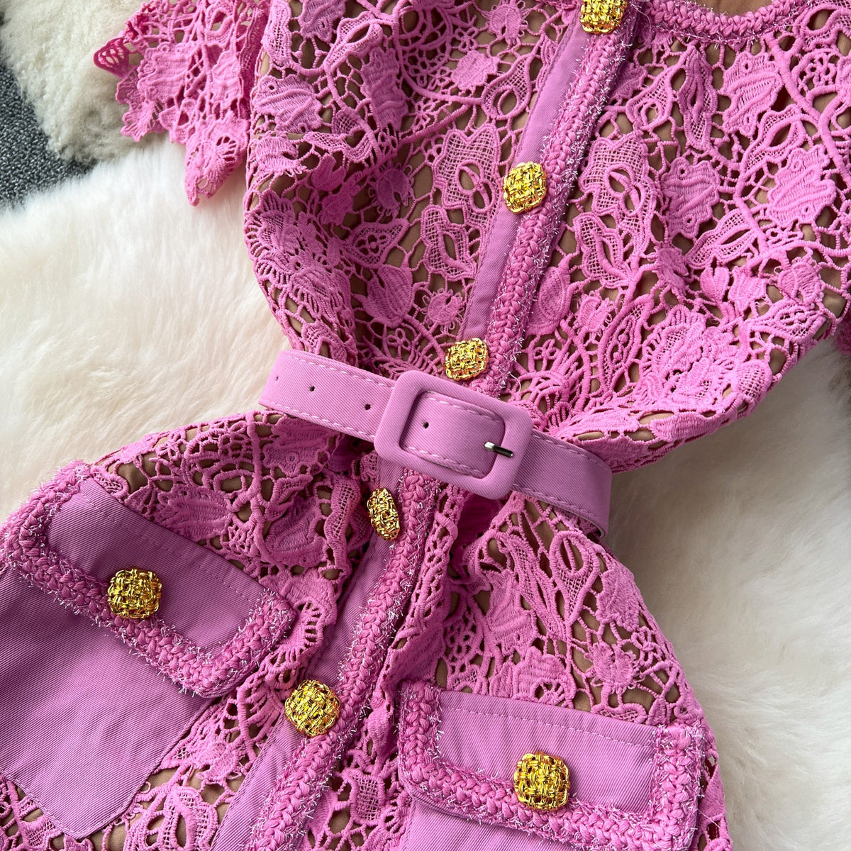 Elegant Delicate Embroidered Lace Dress