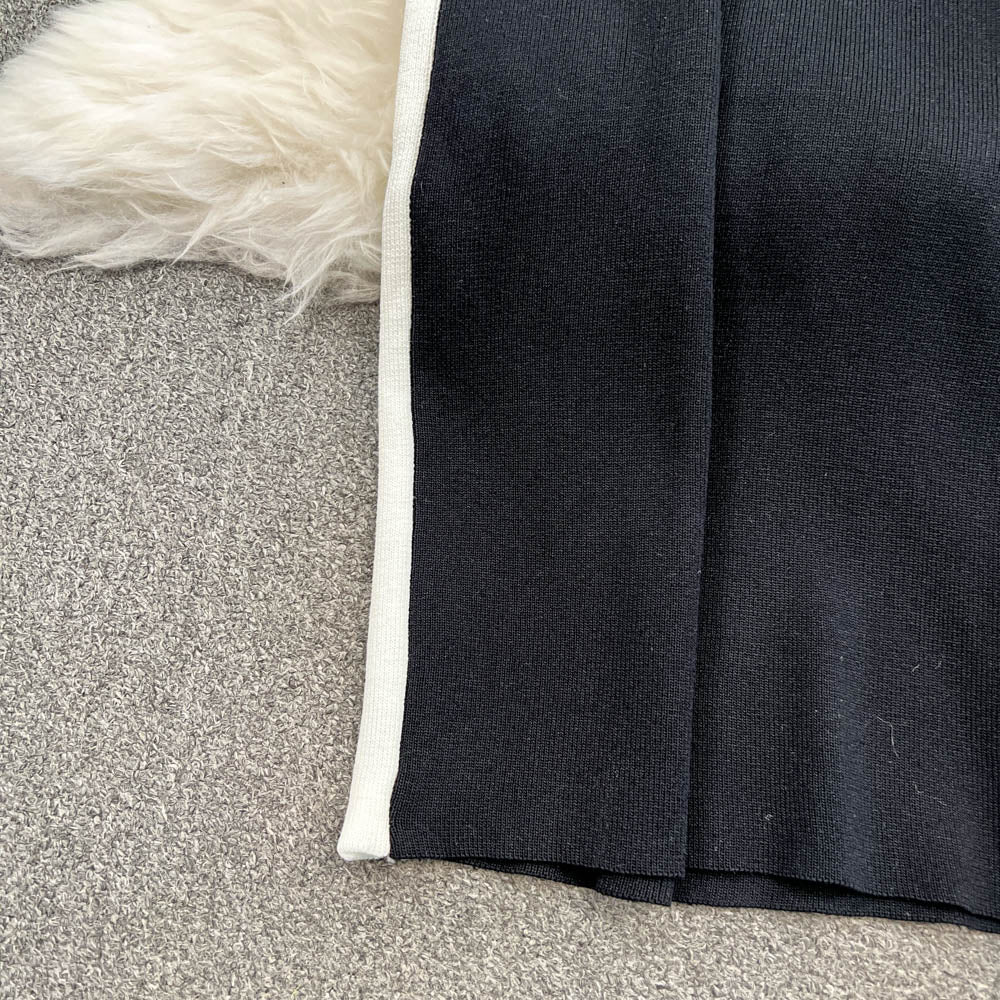 Color Blocking Sleeveless Knitted Dress