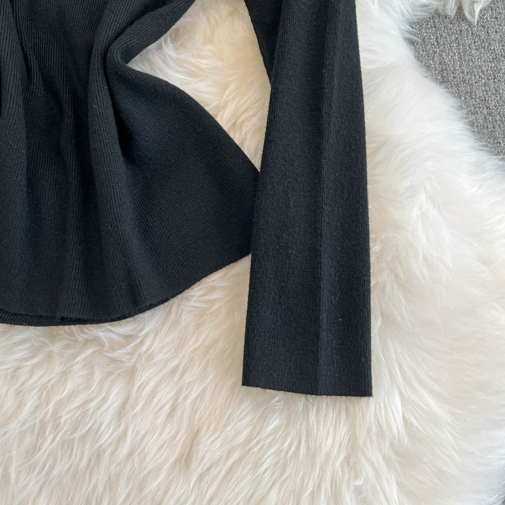 Vest Dress&Bottoming Sweater 2Pcs