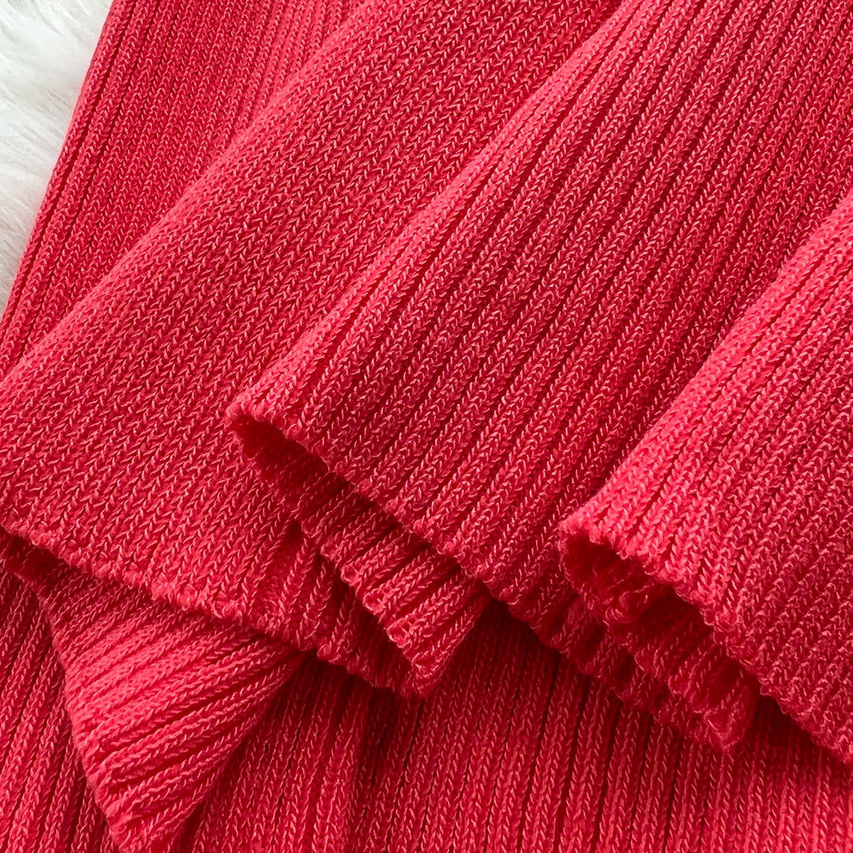 Round Collar Hollowed Knitted Dress