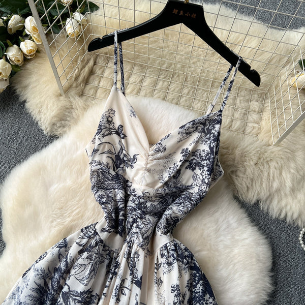 Vintage Ink Printed Slip Dress