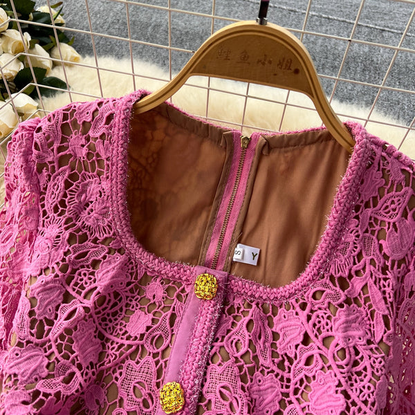Elegant Delicate Embroidered Lace Dress