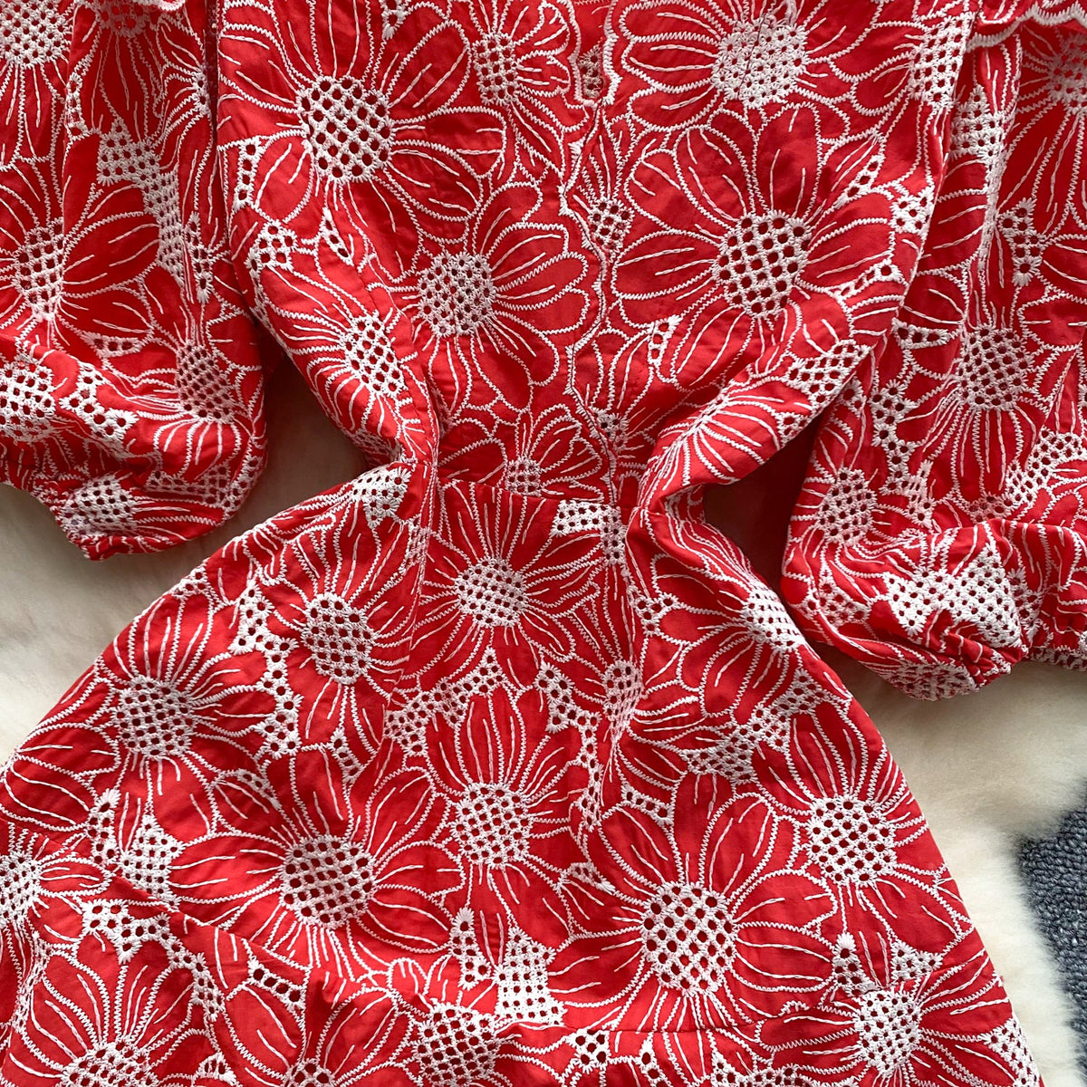 Niche Floral Embroidered Ruffled Dress