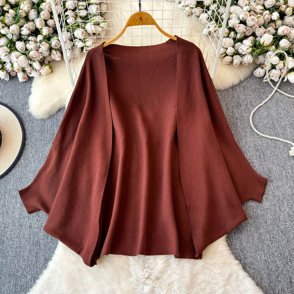 Knitted Shawl&Slip Dress 2Pcs