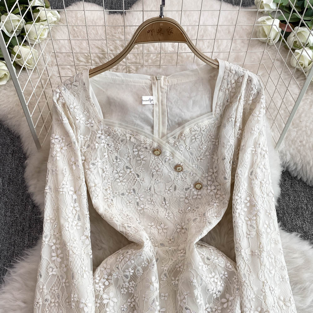 Sexy See-through Embroidered Lace Dress