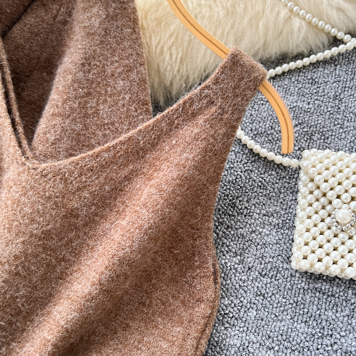 Cardigan&Sleeveless Dress Knitted 2Pcs