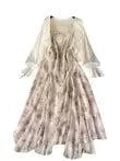 Sunscreen Cardigan&Floral Slip Dress 2Pcs