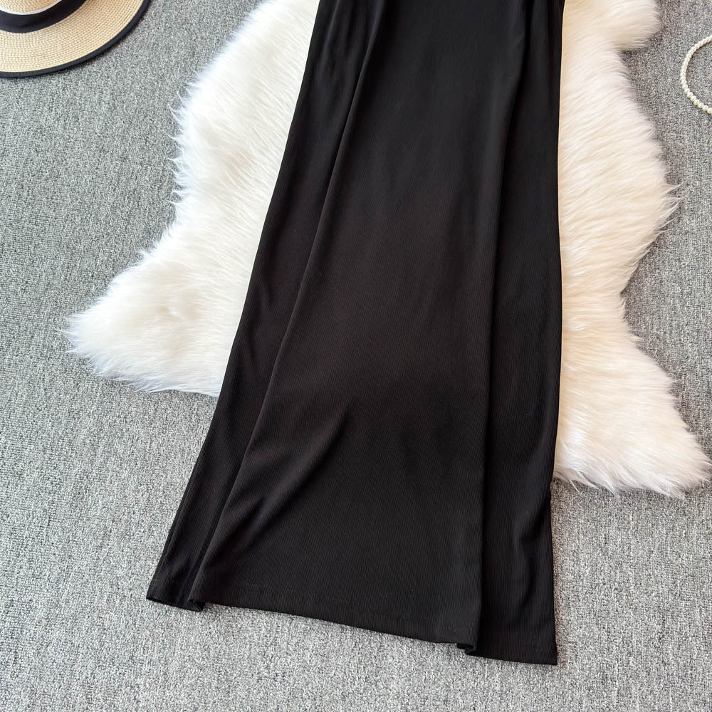 Hollowed Knitwear&Slip Dress 2Pcs