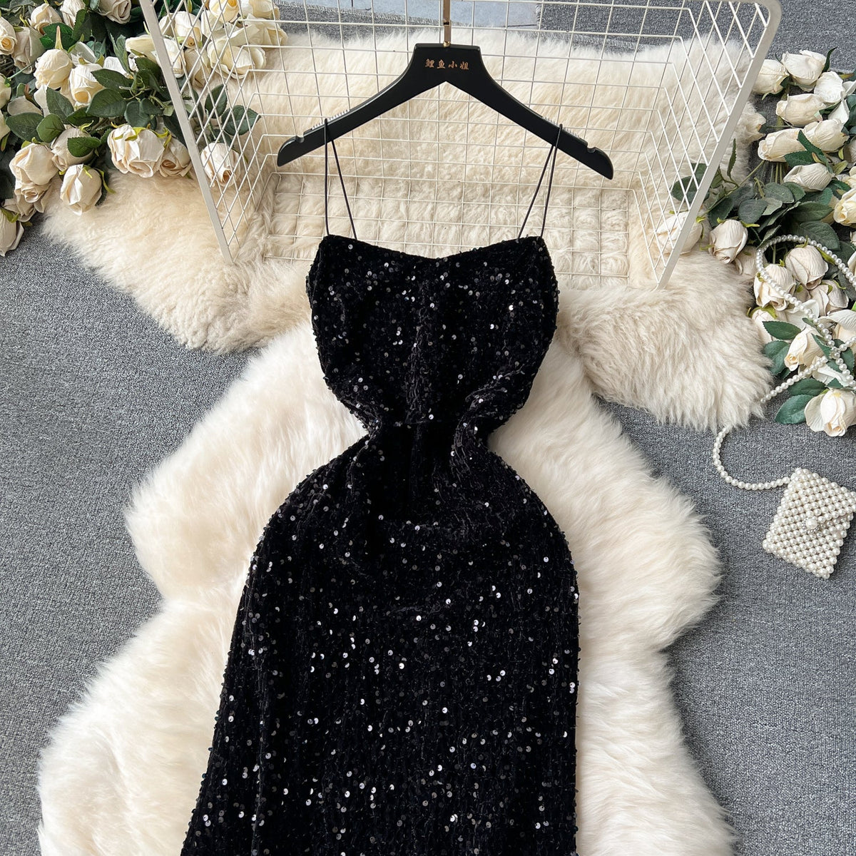 Party Sequined Fishtail Slip Dress