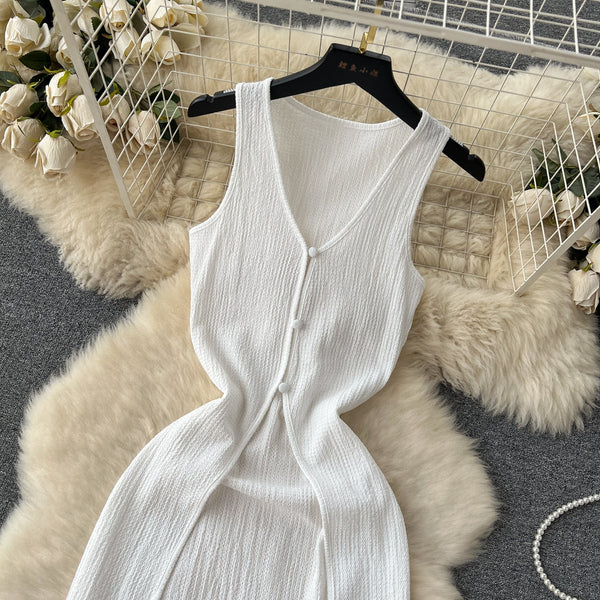 Sexy Hollowed White Cardigan Dress