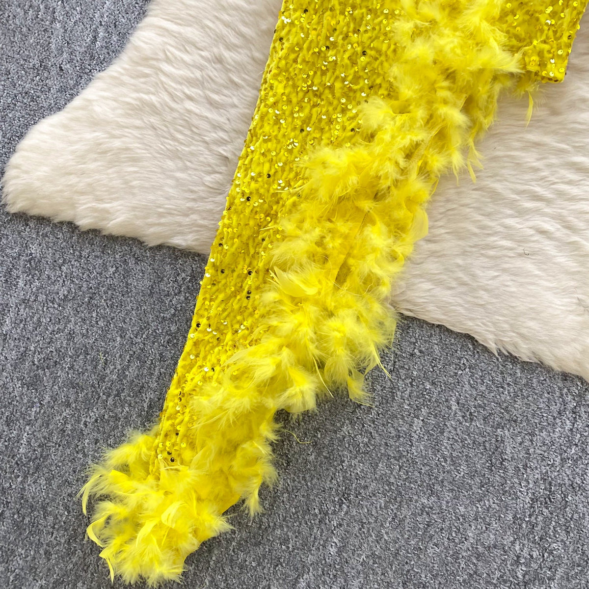 Irregular Design Sequined Velvet Dress