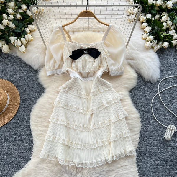 Sweetie Patchwork Layered Lace Cake Dress