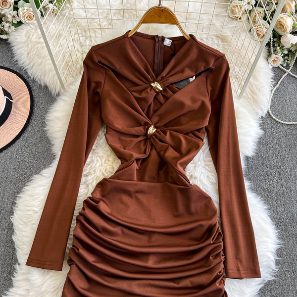 Niche Twisted Knots Pleated Dress