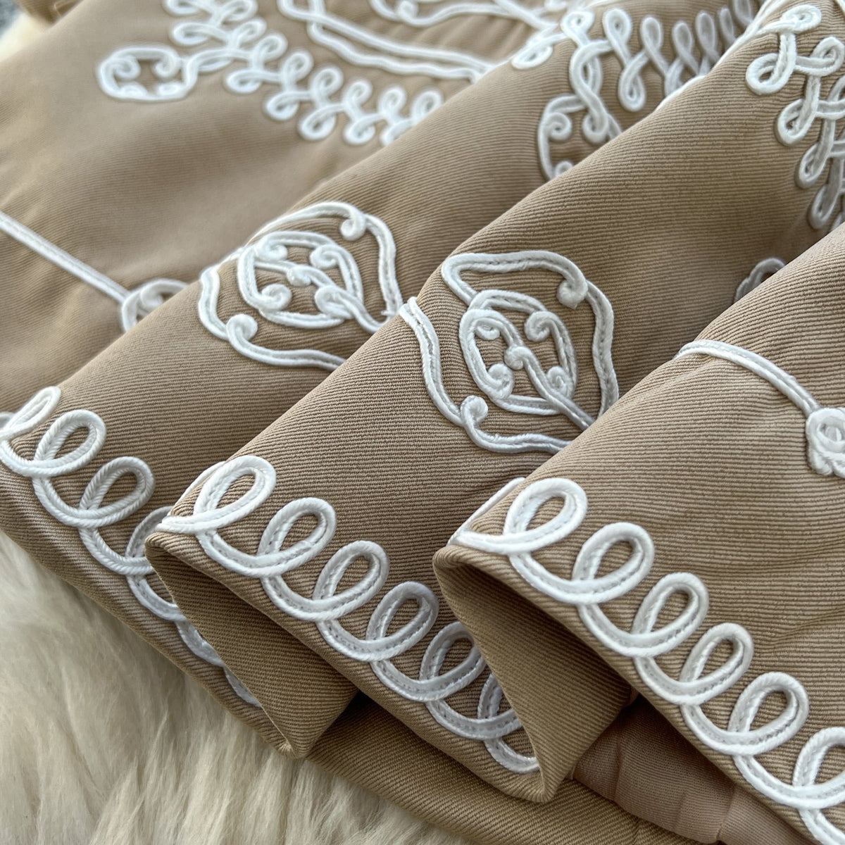 Round Collar Embroidered Patchwork Dress