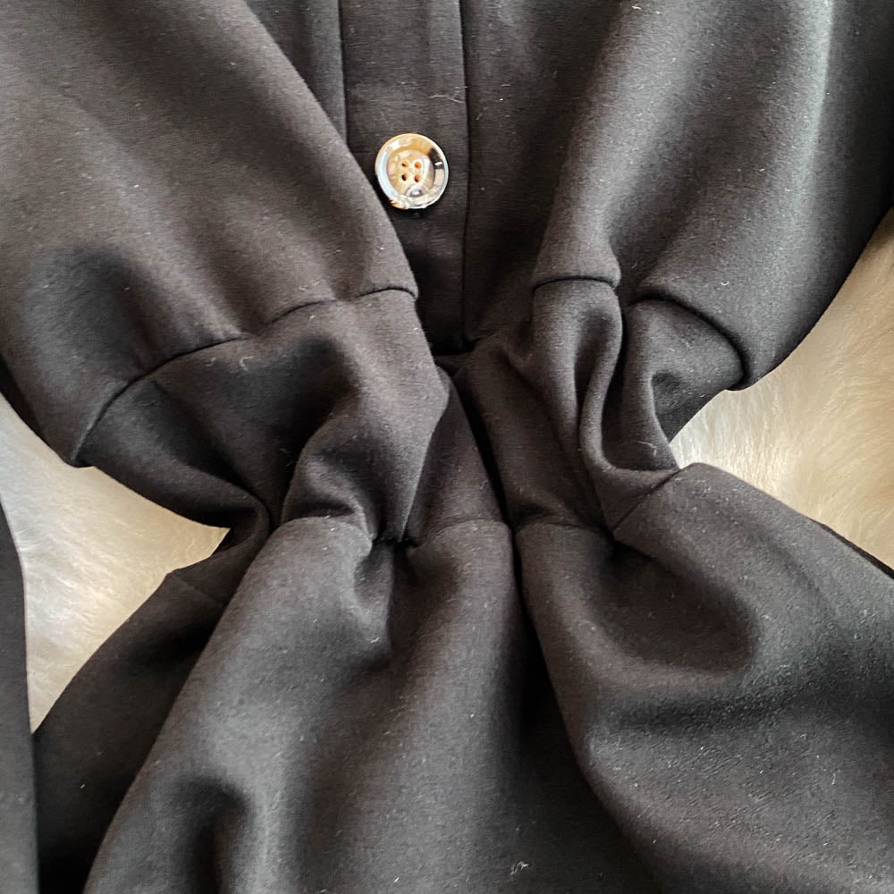 Niche V-neck Slim Sweatshirt Dress