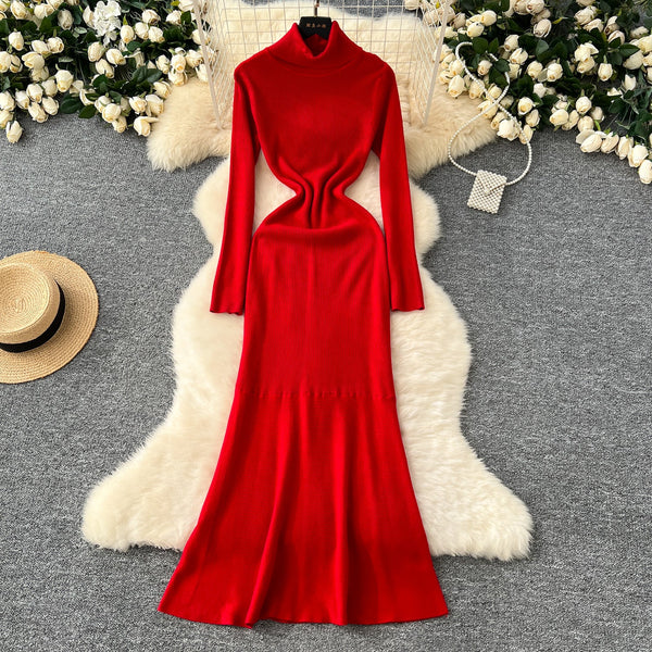 Bodycon Solid Color Knitted Dress