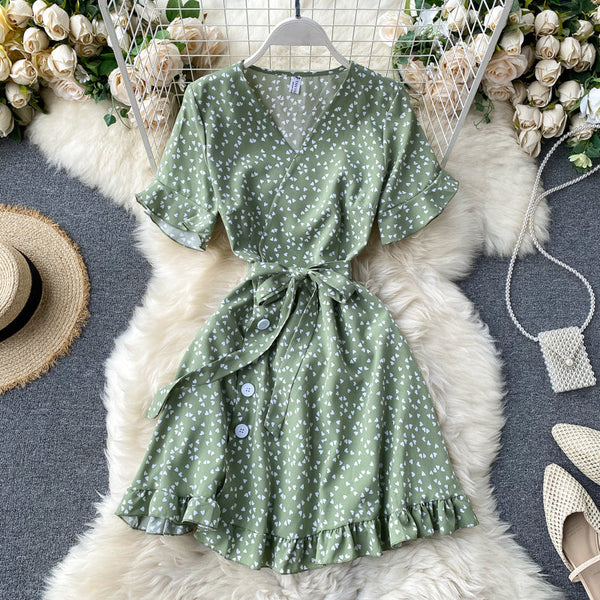 Cutie V-neck Polka Dot Printed Dress