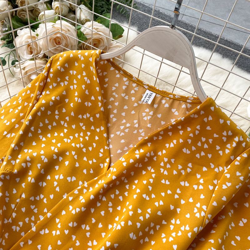 Cutie V-neck Polka Dot Printed Dress