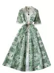 Courtly Embroidered Lace Floral Dress