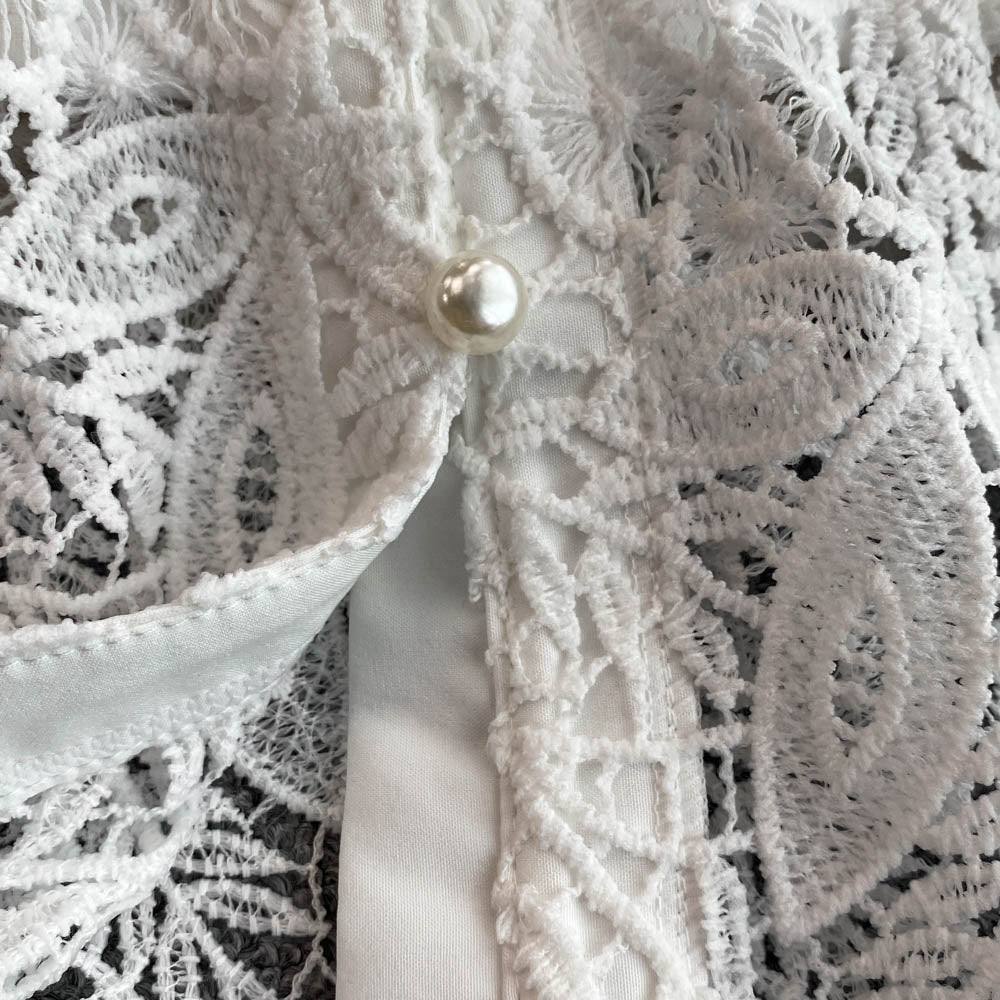 Hollow Embroidery Dress&Slip Dress 2Pcs