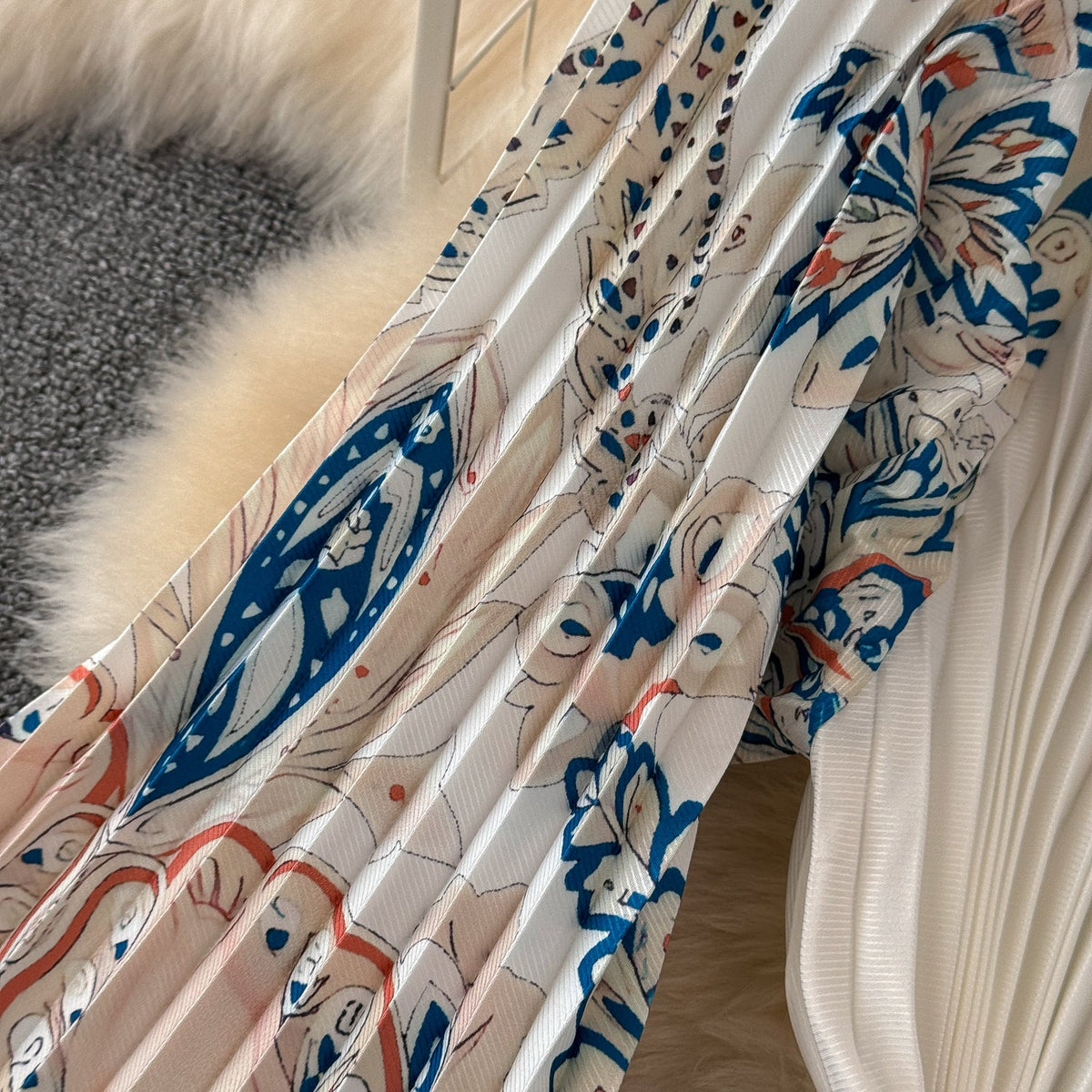 Courtly Floral Printed A-line Dress