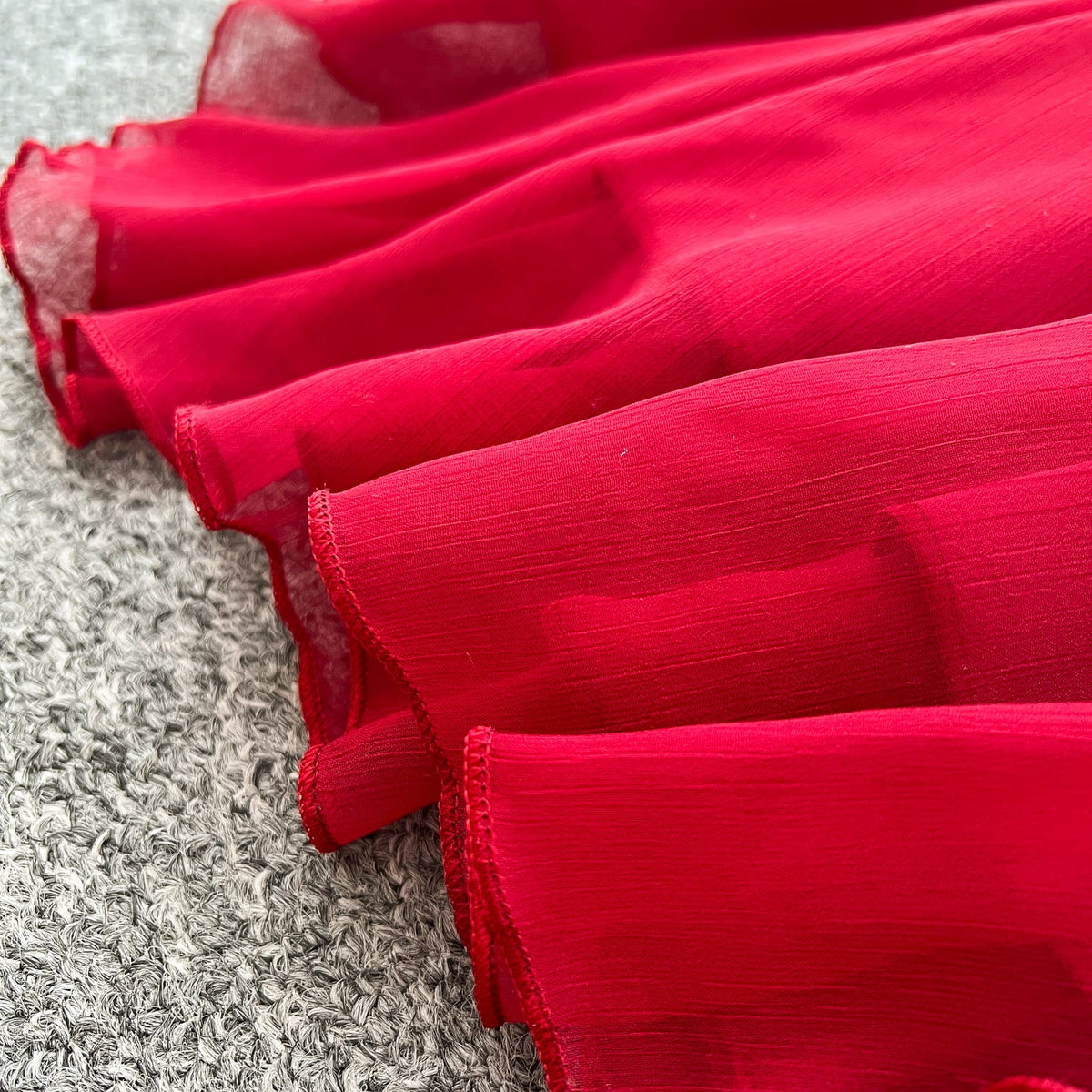 Irregular Design Ruffled Slip Dress