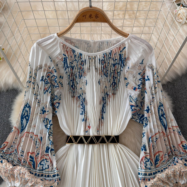 Courtly Floral Printed A-line Dress