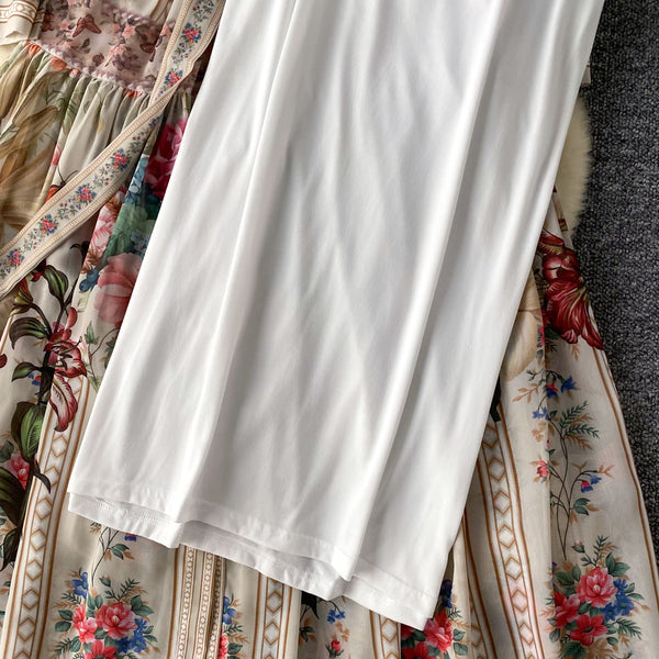 Courtly Lace-up Floral Shirt Dress
