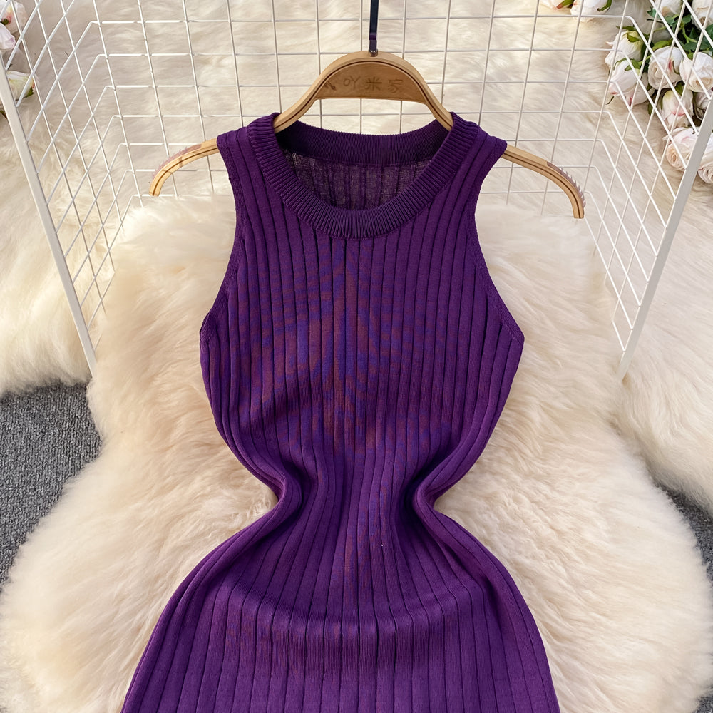 Elegant Mesh Patchwork Knitted Dress